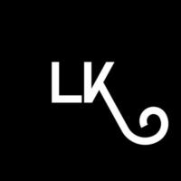 diseño del logotipo de la letra lk. icono del logotipo de letras iniciales lk. plantilla de diseño de logotipo mínimo de letra abstracta lk. vector de diseño de letra lk con colores negros. logotipo de lk