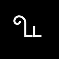 diseño de logotipo de letra ll. icono del logotipo de letras iniciales ll. plantilla de diseño de logotipo mínimo de letra abstracta ll. ll vector de diseño de letras con colores negros. todo el logotipo