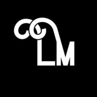 LM Letter Logo Design. Initial letters LM logo icon. Abstract letter LM minimal logo design template. L M letter design vector with black colors. lm logo