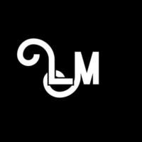 diseño del logotipo de la letra lm. icono del logotipo de letras iniciales lm. plantilla de diseño de logotipo mínimo de letra abstracta lm. vector de diseño de letra lm con colores negros. logotipo de película