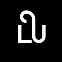 diseño del logotipo de la letra lu. icono del logotipo de letras iniciales lu. plantilla de diseño de logotipo mínimo de letra abstracta lu. vector de diseño de letra lu con colores negros. logotipo de lu