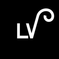 LV Letter Logo Design. Initial letters LV logo icon. Abstract letter LV minimal logo design template. L V letter design vector with black colors. lv logo