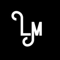 LM Letter Logo Design. Initial letters LM logo icon. Abstract letter LM minimal logo design template. L M letter design vector with black colors. lm logo