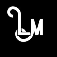 diseño del logotipo de la letra lm. icono del logotipo de letras iniciales lm. plantilla de diseño de logotipo mínimo de letra abstracta lm. vector de diseño de letra lm con colores negros. logotipo de película