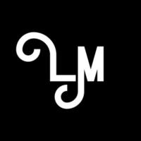 diseño del logotipo de la letra lm. icono del logotipo de letras iniciales lm. plantilla de diseño de logotipo mínimo de letra abstracta lm. vector de diseño de letra lm con colores negros. logotipo de película