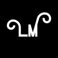 diseño del logotipo de la letra lm. icono del logotipo de letras iniciales lm. plantilla de diseño de logotipo mínimo de letra abstracta lm. vector de diseño de letra lm con colores negros. logotipo de película