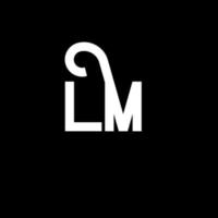 LM Letter Logo Design. Initial letters LM logo icon. Abstract letter LM minimal logo design template. L M letter design vector with black colors. lm logo