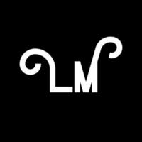 LM Letter Logo Design. Initial letters LM logo icon. Abstract letter LM minimal logo design template. L M letter design vector with black colors. lm logo