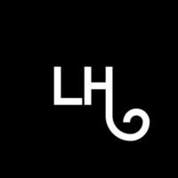 diseño del logotipo de la letra lh. icono del logotipo de letras iniciales lh. plantilla de diseño de logotipo mínimo de letra abstracta lh. vector de diseño de letra lh con colores negros. logotipo de la izquierda