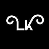 diseño del logotipo de la letra lk. icono del logotipo de letras iniciales lk. plantilla de diseño de logotipo mínimo de letra abstracta lk. vector de diseño de letra lk con colores negros. logotipo de lk