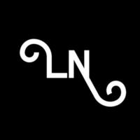 En el diseño del logotipo de la letra. letras iniciales en el icono del logotipo. letra abstracta ln plantilla de diseño de logotipo mínimo. En el vector de diseño de letras con colores negros. en el logo