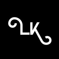 diseño del logotipo de la letra lk. icono del logotipo de letras iniciales lk. plantilla de diseño de logotipo mínimo de letra abstracta lk. vector de diseño de letra lk con colores negros. logotipo de lk