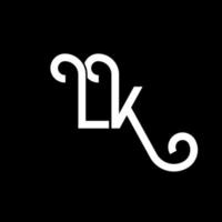 diseño del logotipo de la letra lk. icono del logotipo de letras iniciales lk. plantilla de diseño de logotipo mínimo de letra abstracta lk. vector de diseño de letra lk con colores negros. logotipo de lk