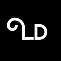 diseño del logotipo de la letra ld. icono del logotipo de letras iniciales ld. plantilla de diseño de logotipo mínimo de letra abstracta ld. vector de diseño de letra ld con colores negros. logotipo de ld