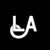 LA Letter Logo Design. Initial letters LA logo icon. Abstract letter LA minimal logo design template. L A letter design vector with black colors. la logo