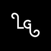 diseño de logotipo de letra lg. icono del logotipo de letras iniciales lg. plantilla de diseño de logotipo mínimo de letra abstracta lg. vector de diseño de letra lg con colores negros. logotipo de lg