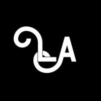 LA Letter Logo Design. Initial letters LA logo icon. Abstract letter LA minimal logo design template. L A letter design vector with black colors. la logo