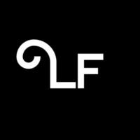 LF Letter Logo Design. Initial letters LF logo icon. Abstract letter LF minimal logo design template. L F letter design vector with black colors. lf logo