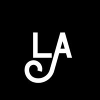 LA Letter Logo Design. Initial letters LA logo icon. Abstract letter LA minimal logo design template. L A letter design vector with black colors. la logo