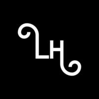 LH Letter Logo Design. Initial letters LH logo icon. Abstract letter LH minimal logo design template. L H letter design vector with black colors. lh logo