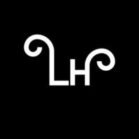 diseño del logotipo de la letra lh. icono del logotipo de letras iniciales lh. plantilla de diseño de logotipo mínimo de letra abstracta lh. vector de diseño de letra lh con colores negros. logotipo de la izquierda