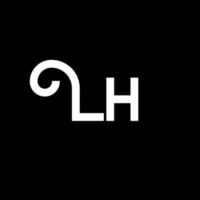 LH Letter Logo Design. Initial letters LH logo icon. Abstract letter LH minimal logo design template. L H letter design vector with black colors. lh logo