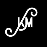 KM letter logo design on black background. KM creative initials letter logo concept. km letter design. KM white letter design on black background. K M, k m logo vector