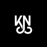 diseño de logotipo de letra kn sobre fondo negro. concepto de logotipo de letra de iniciales creativas kn. diseño de letras kn. kn diseño de letras blancas sobre fondo negro. kn, logotipo de kn vector