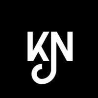 KN letter logo design on black background. KN creative initials letter logo concept. kn letter design. KN white letter design on black background. K N, k n logo vector