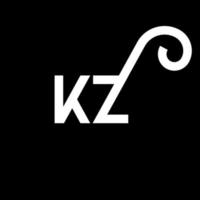 KZ Letter Logo Design. Initial letters KZ logo icon. Abstract letter KZ minimal logo design template. K Z letter design vector with black colors. kz logo