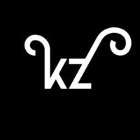 KZ Letter Logo Design. Initial letters KZ logo icon. Abstract letter KZ minimal logo design template. K Z letter design vector with black colors. kz logo