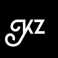 KZ Letter Logo Design. Initial letters KZ logo icon. Abstract letter KZ minimal logo design template. K Z letter design vector with black colors. kz logo