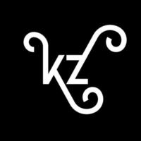 KZ Letter Logo Design. Initial letters KZ logo icon. Abstract letter KZ minimal logo design template. K Z letter design vector with black colors. kz logo