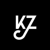 KZ Letter Logo Design. Initial letters KZ logo icon. Abstract letter KZ minimal logo design template. K Z letter design vector with black colors. kz logo