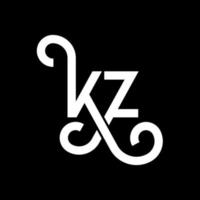 KZ Letter Logo Design. Initial letters KZ logo icon. Abstract letter KZ minimal logo design template. K Z letter design vector with black colors. kz logo