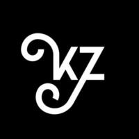 KZ Letter Logo Design. Initial letters KZ logo icon. Abstract letter KZ minimal logo design template. K Z letter design vector with black colors. kz logo