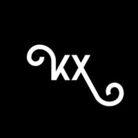 diseño del logotipo de la letra kx sobre fondo negro. concepto de logotipo de letra de iniciales creativas kx. diseño de letras kx. kx diseño de letras blancas sobre fondo negro. logotipo de kx, kx vector