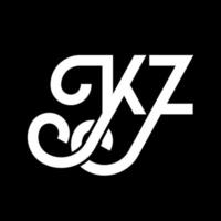 KZ Letter Logo Design. Initial letters KZ logo icon. Abstract letter KZ minimal logo design template. K Z letter design vector with black colors. kz logo