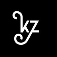 KZ Letter Logo Design. Initial letters KZ logo icon. Abstract letter KZ minimal logo design template. K Z letter design vector with black colors. kz logo