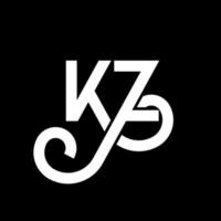 KZ Letter Logo Design. Initial letters KZ logo icon. Abstract letter KZ minimal logo design template. K Z letter design vector with black colors. kz logo