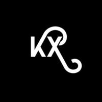 KX letter logo design on black background. KX creative initials letter logo concept. kx letter design. KX white letter design on black background. K X, k x logo vector