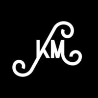 KM letter logo design on black background. KM creative initials letter logo concept. km letter design. KM white letter design on black background. K M, k m logo vector