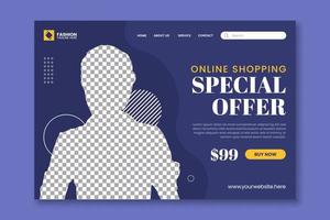 Online shopping landing page template vector