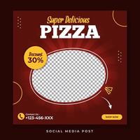 Super delicious pizza social media vector