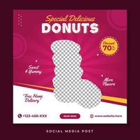 deliciosas donas especiales redes sociales vector