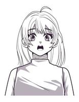 terrified woman anime style vector
