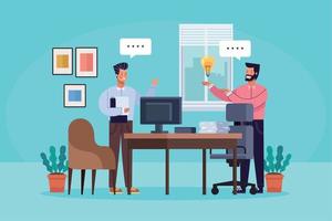 businessmen in workplace vector