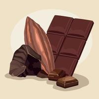 bombones de chocolate con cacao vector