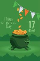 saint patricks card with treasure vector