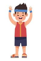 boy with hands up vector